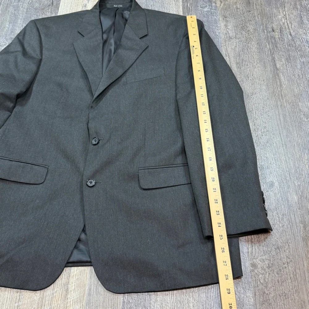 John Henry Blazer Mens 42 Charcoal Gray 2 Button Modern Sport Coat Jacket